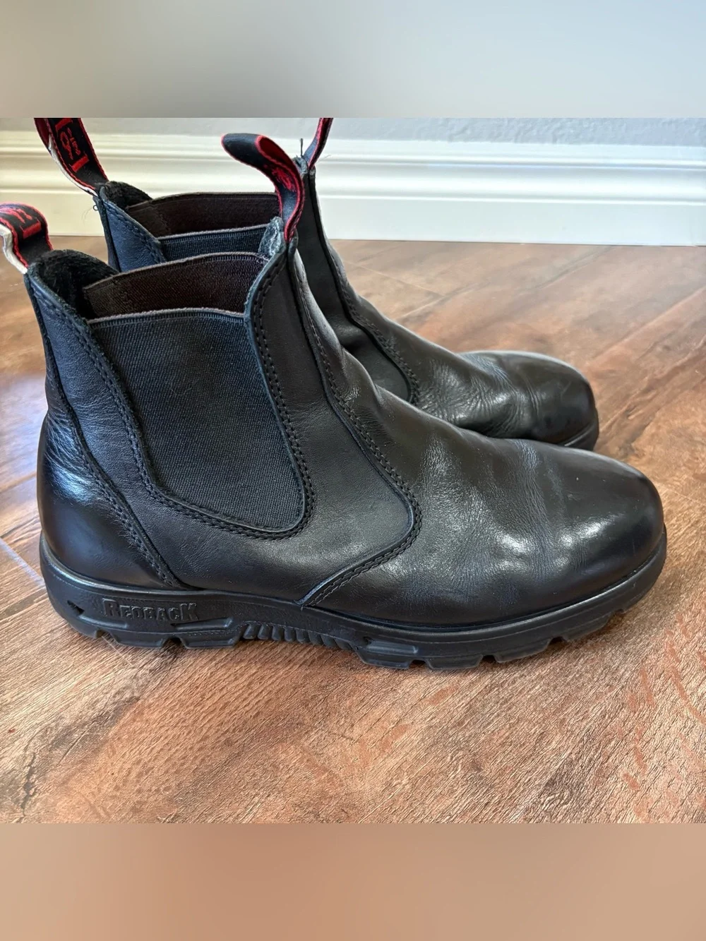 Redback Chelsea Work Boots Men’s US 10.5 AU 9.5 Black Leather Made Australia
